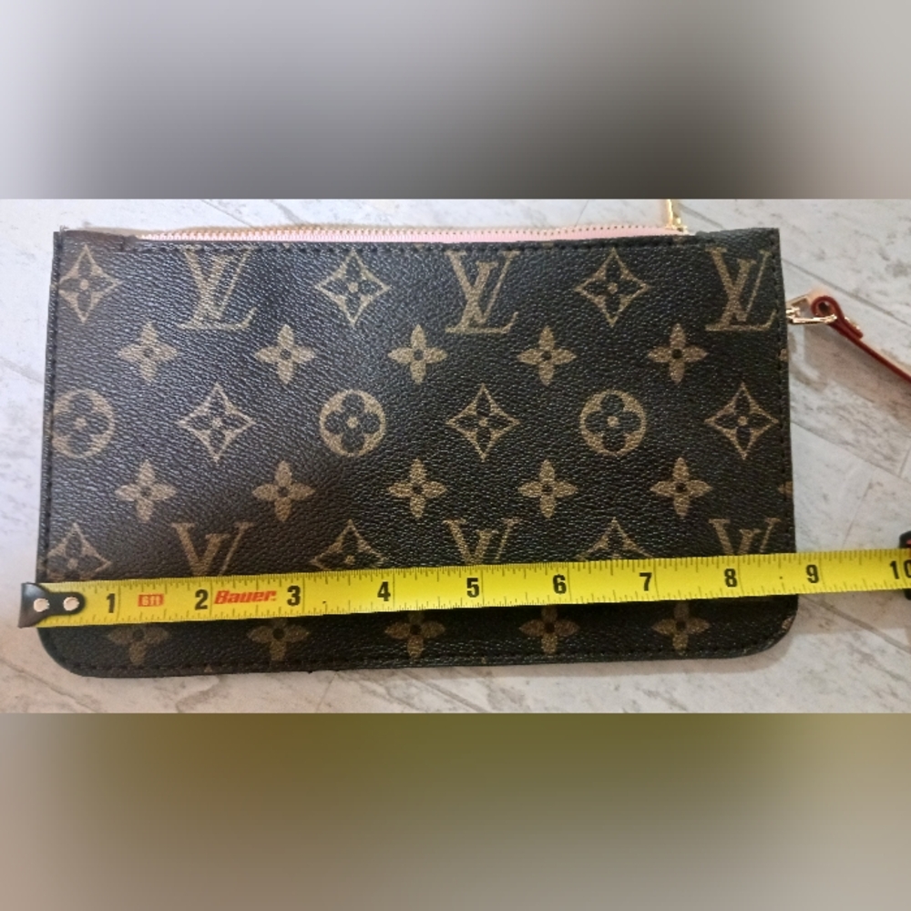Designer Neverfull Pink Interior Tote Brown Purse - Picture 5 of 6